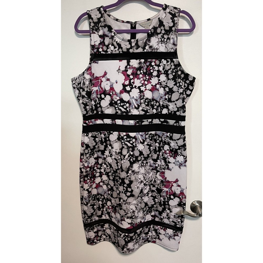 Belle & Sky Sz L/XL Floral Dress Stretch  Fitted Bodycone Sexy Knee Length